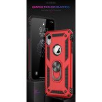 Wholesale iPhone Xr Tech Armor Ring Grip Case with Metal Plate (Red)